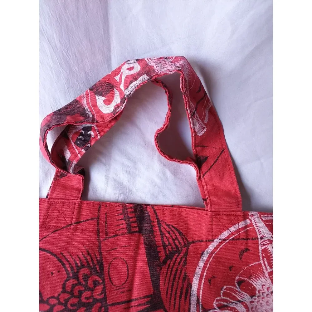 Vintage Retro Trader Joe's Wind and Cheese Red Tote Bag Excellent Condition